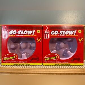 (2) brand new GO-SLOW! Slow Feeder Dog Bowl - Pink